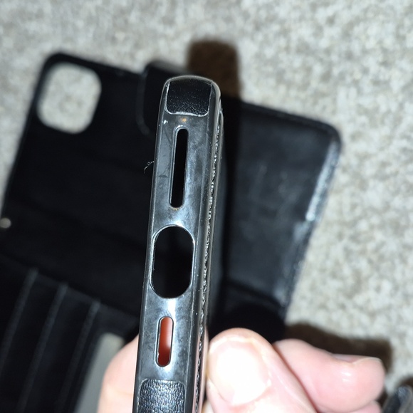 Black Leather Phone Wallet Case - Picture 7 of 10